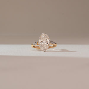 Chic Oval Accent Diamond Ring