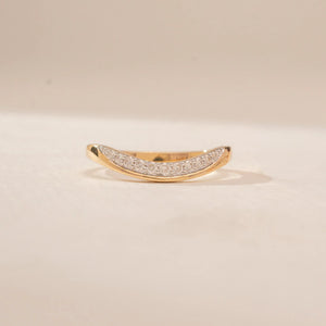 Graceful Chevron Pave Diamond Ring