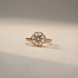 Classic Diamond Flower Charm Ring