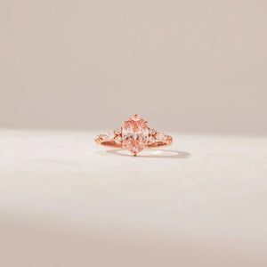 Oval Side Cluster Diamond Ring