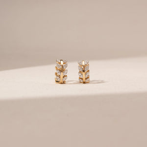 Graceful Sculpted Hoop Diamond Earring