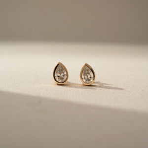 Radiant Pear Halo Accent Earring