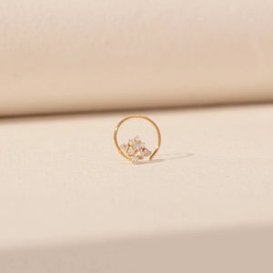 Floral Cluster Diamond Nose Pin