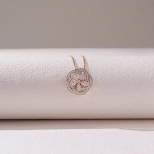 Elegant Floral Diamond Charm Pendant