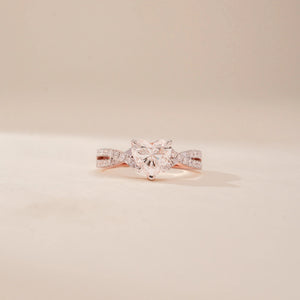 Sculpted Crossover Curve Diamond Ring