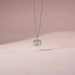 Classic Emerald Halo Diamond Pendant