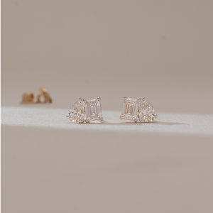 Elegant Two Stone Diamond Earring