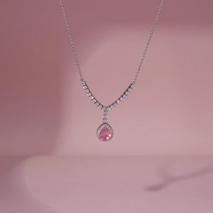 Blush Pear Elegance Diamond Necklace