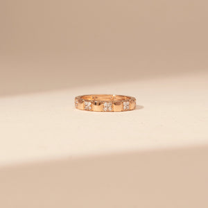 Bold Segmented Band Diamond Ring