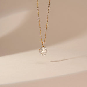 Delicate Oval Medallion Diamond Pendant