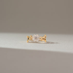 Petal Shaped Cluster diamond Ring