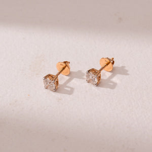 Elegant Solitaire Diamond Stud Earrings