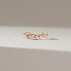Delicate Marquise Leaf Diamond Ring