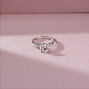 Round Crown Pavé Diamond Ring