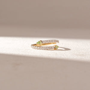 Curved Diamond Wrap diamond Ring