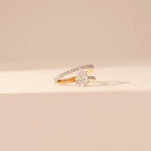 Luminous Pear Bypass Diamond Ring