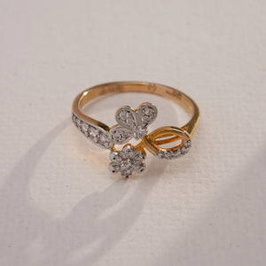 Floral Cluster Diamond Gold Ring