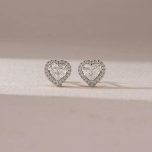 Heart Halo Cluster Diamond Earring
