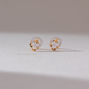 Blossom Cluster Halo diamond Earring
