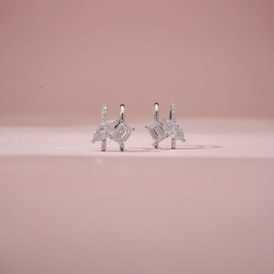 Twin Shape Curve Diamond Earring