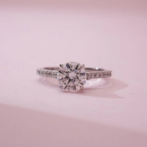 Elegant Pave Shank Diamond Ring