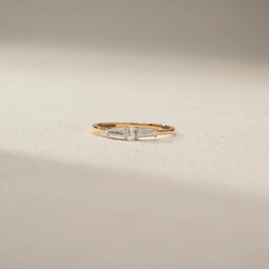 Graceful Minimal Diamond Charm Ring