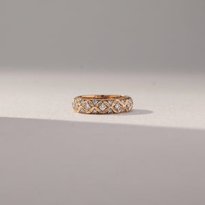 Bold Weave Band Diamond Ring