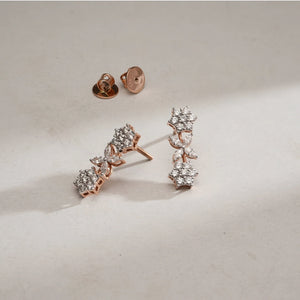 Floral Diamond Sparkle Drop Studs