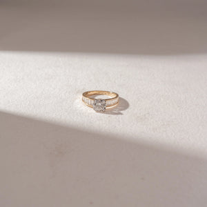 Structured Baguette Side diamond Ring