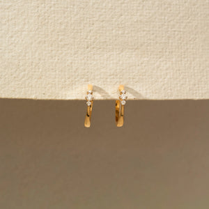Elegant Floral Hoop Charm Earring