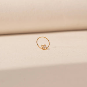 Elegant Petal Diamond Nose Pin
