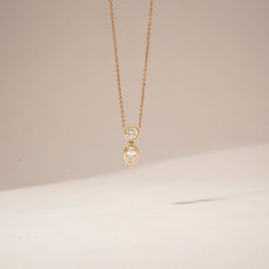 Round Oval Duo Diamond Necklace
