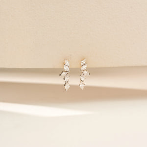 Delicate Vine Cluster Diamond Earring