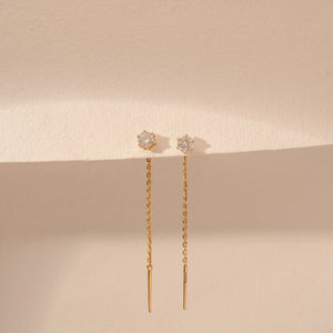 Dainty Chain Drop Diamond Earrings