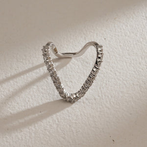 Chevron Diamond Eternity Band Ring