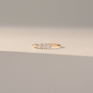 Baguette Cluster Line Diamond Ring