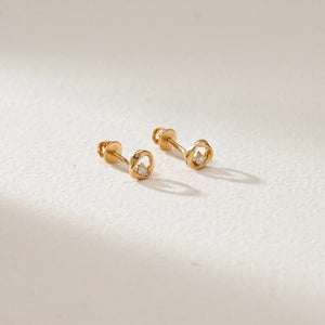Whirlwind Gleam Diamond Gold Studs