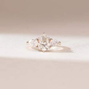 Radiant Golden Trinity Diamond Ring