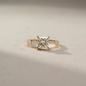 Princess Diamond Leaf Accent Ring