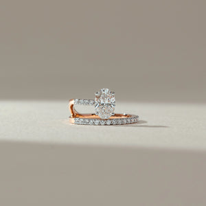 Floating Oval Wrap Diamond Ring