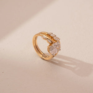 Lustrous Petal Oval Diamond Ring