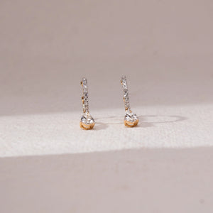Hoop Drop Pear Diamond Earring