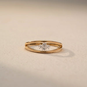 Charming Petal Cluster Gold Ring