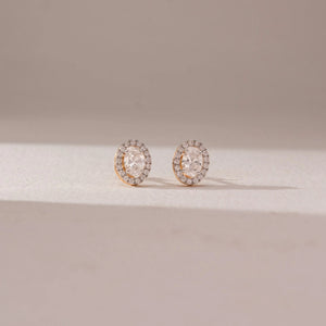 Oval Swirl Cluster Diamond Earring