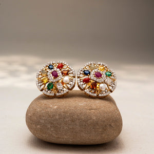 Sparkling Rainbow Diamond Design Earring