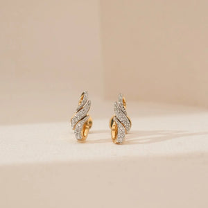 Triple Wave Radiant Diamond Earrings