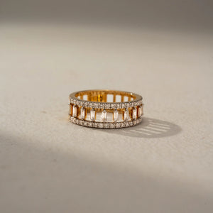 Luxe Baguette Crystal Wedding Ring