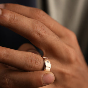 Mens Rose Gold Diamond Ring