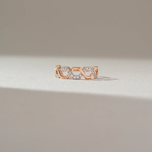 Modern Hexagon Link Diamond Ring