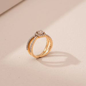 Radiant Halo Split Diamond Ring